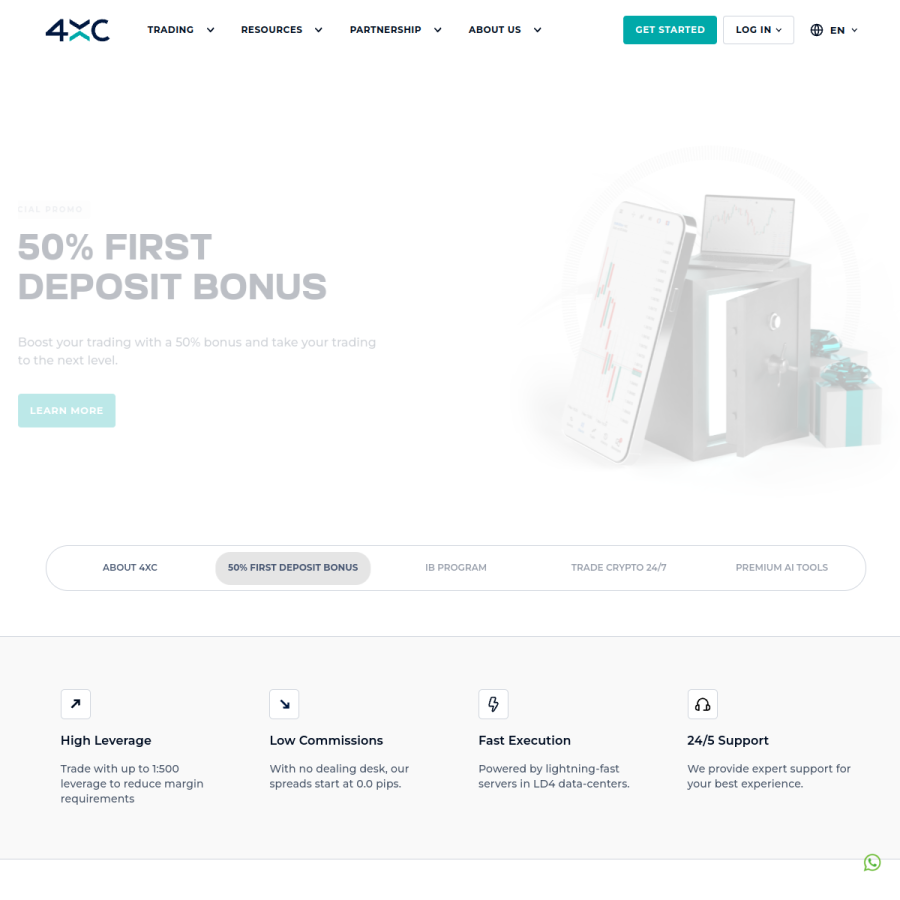 4xc.com homepage screenshot