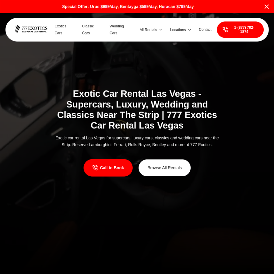 777exoticslv.com homepage screenshot