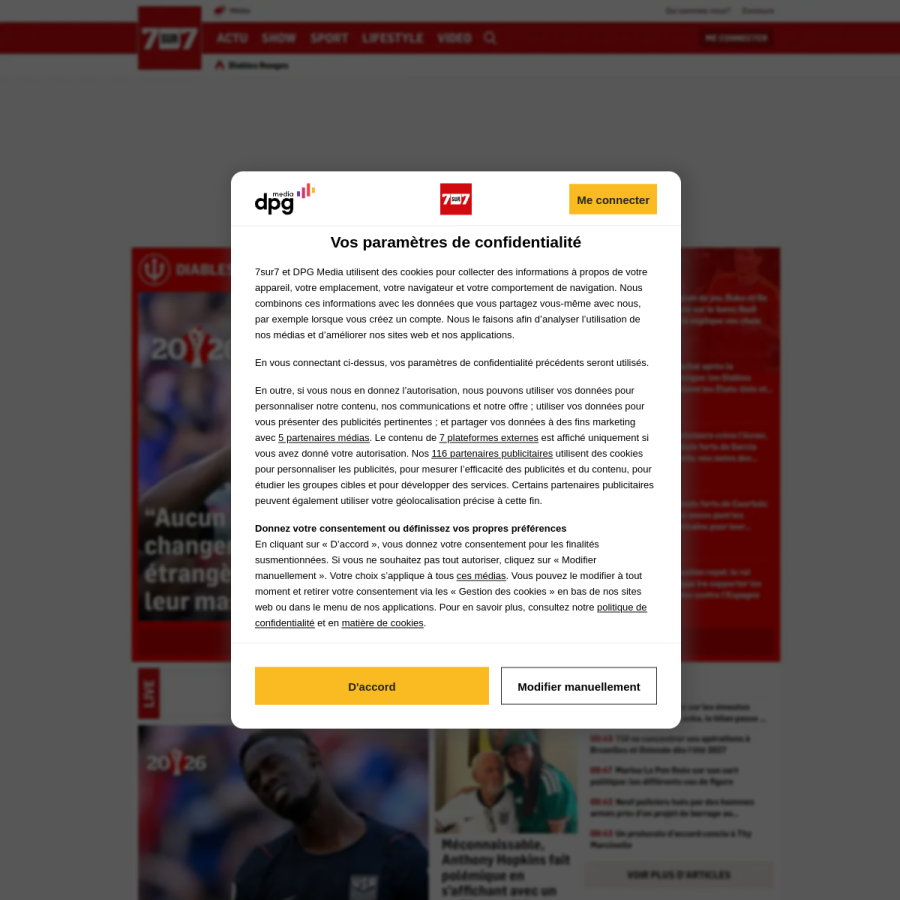 7sur7.be homepage screenshot