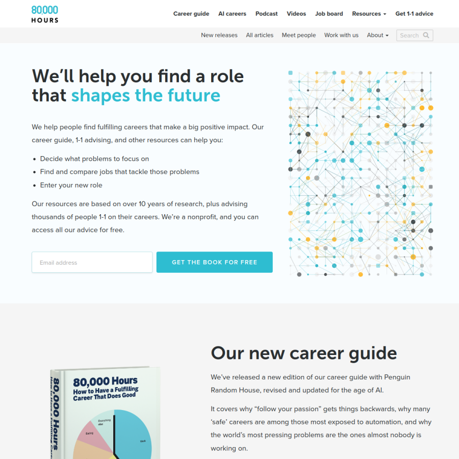 80000hours.org homepage screenshot