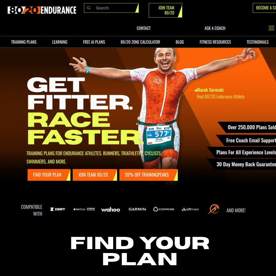 8020endurance.com homepage screenshot