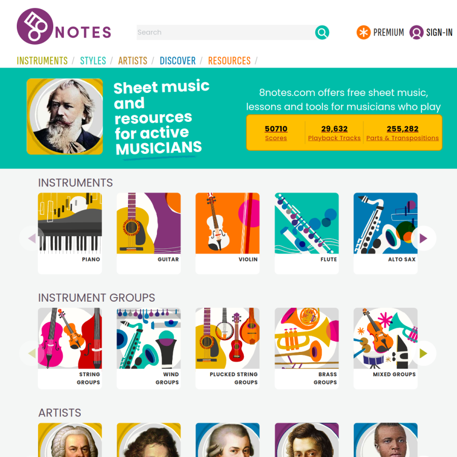 8notes.com homepage screenshot
