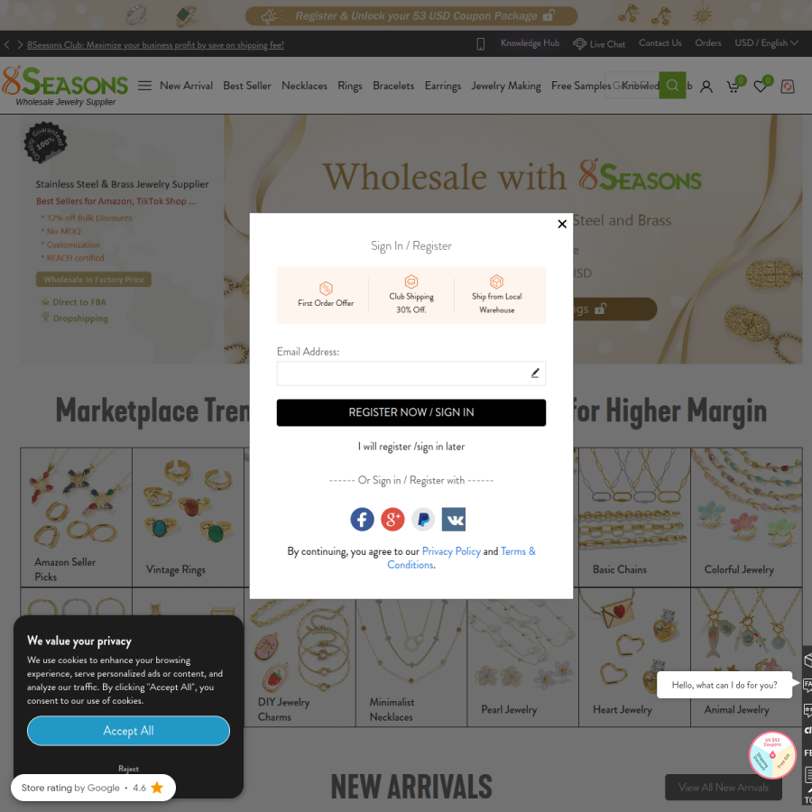8seasons.com homepage screenshot