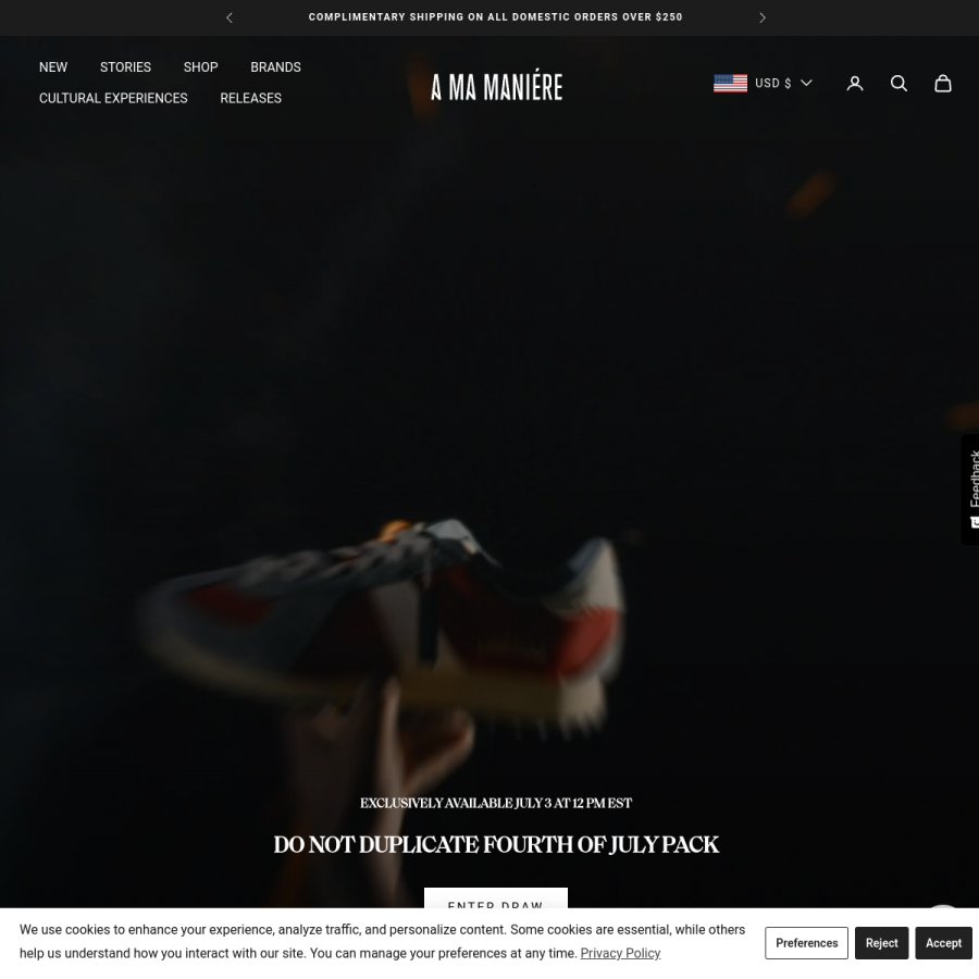 a-ma-maniere.com homepage screenshot