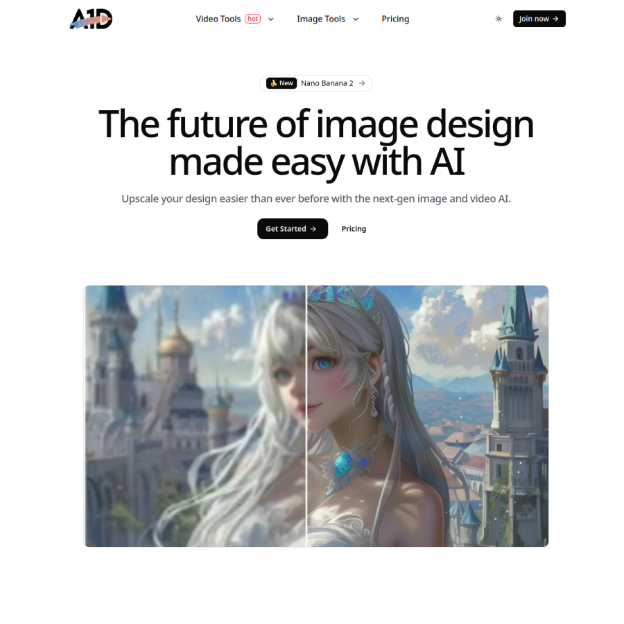 a1d.ai homepage screenshot