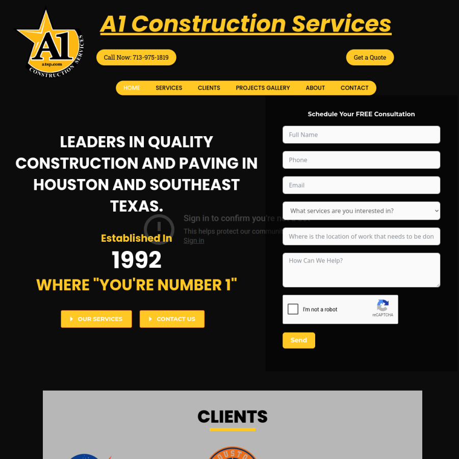 a1sp.com homepage screenshot