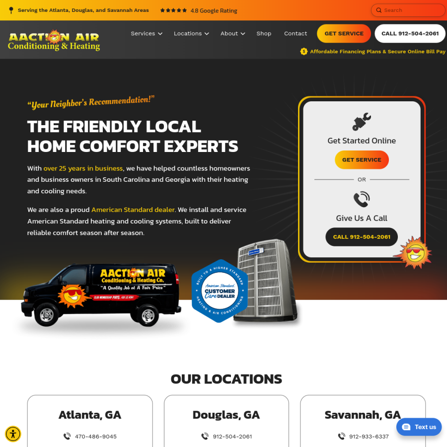aactionair.net homepage screenshot