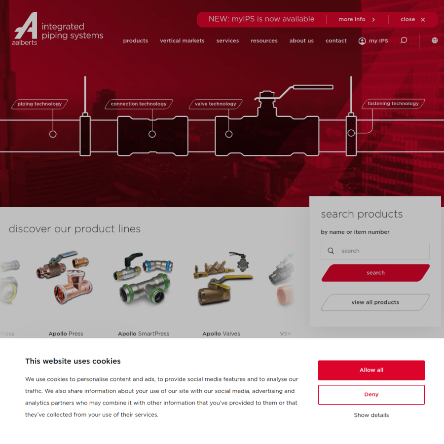 aalberts-ips.us homepage screenshot