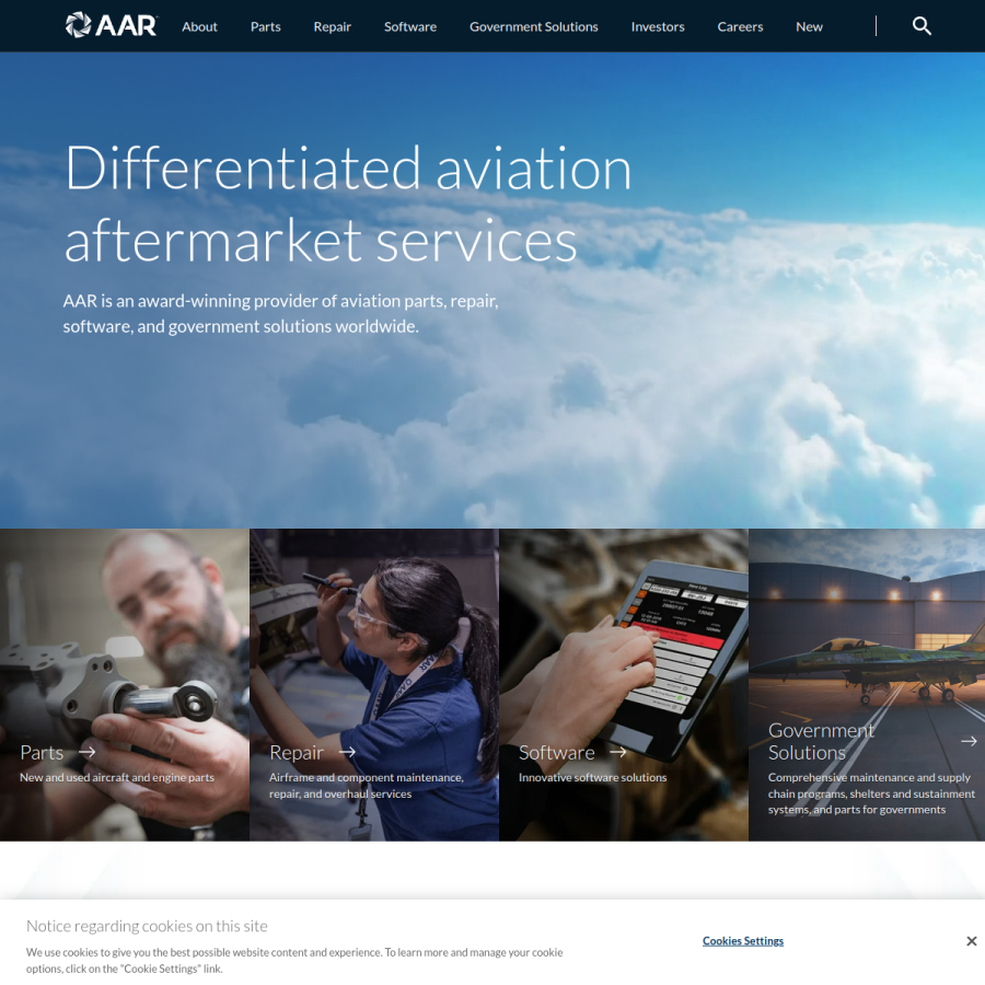 aarcorp.com homepage screenshot