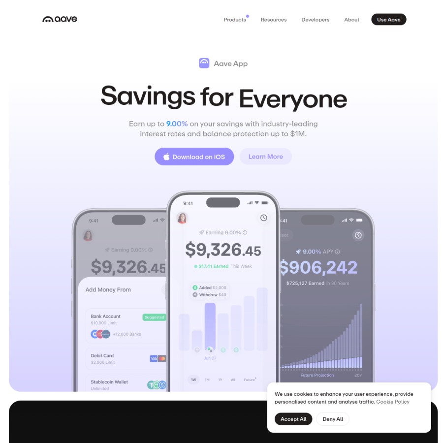 aave.com homepage screenshot