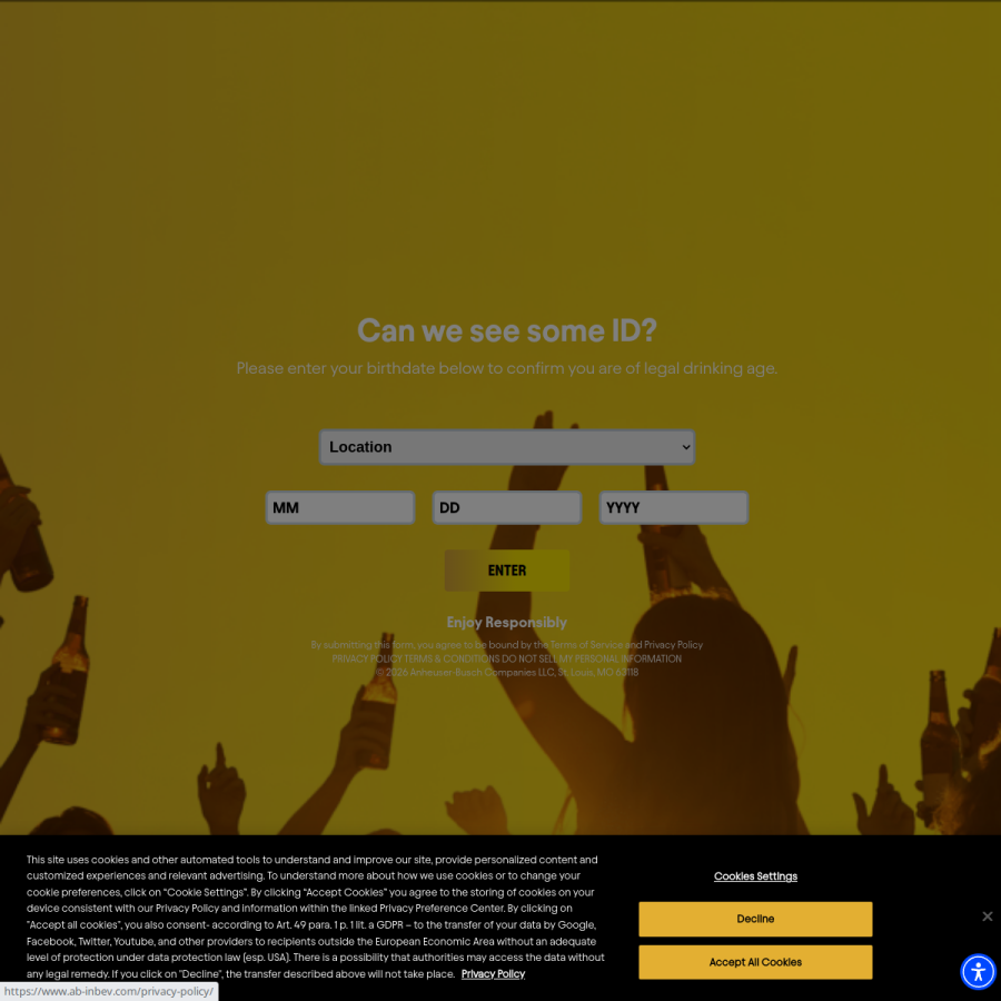 ab-inbev.com homepage screenshot
