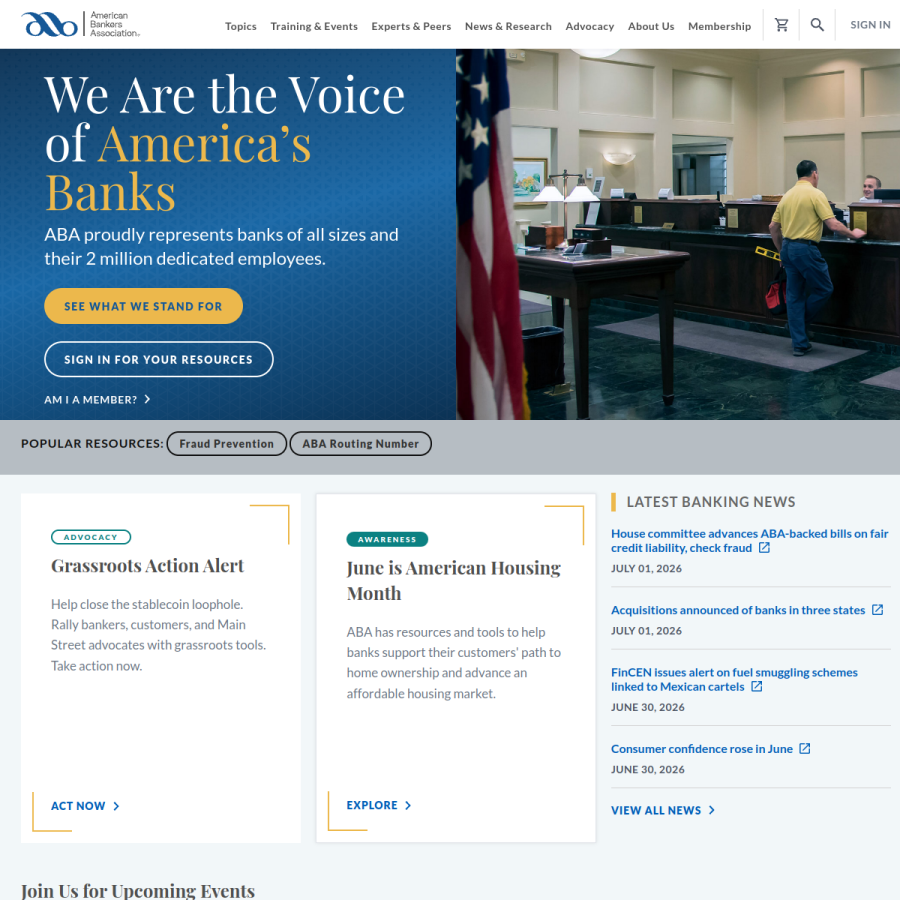 aba.com homepage screenshot