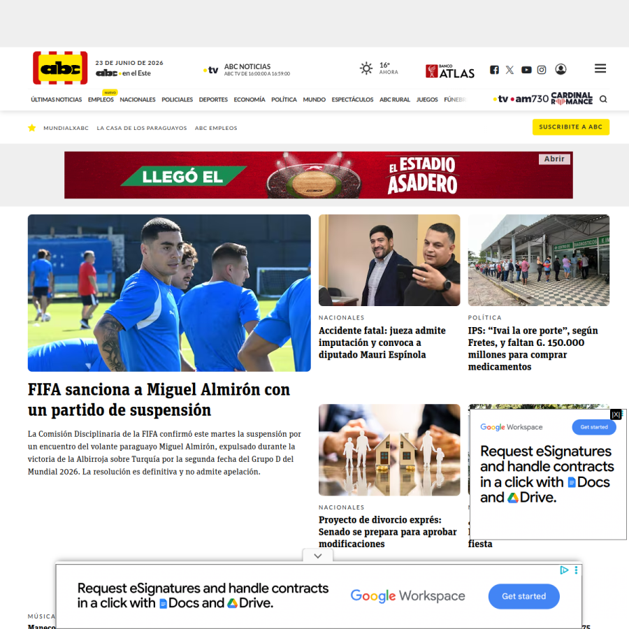 abc.com.py homepage screenshot
