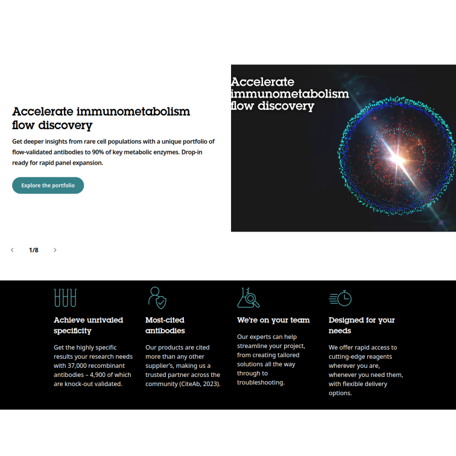 abcam.com homepage screenshot