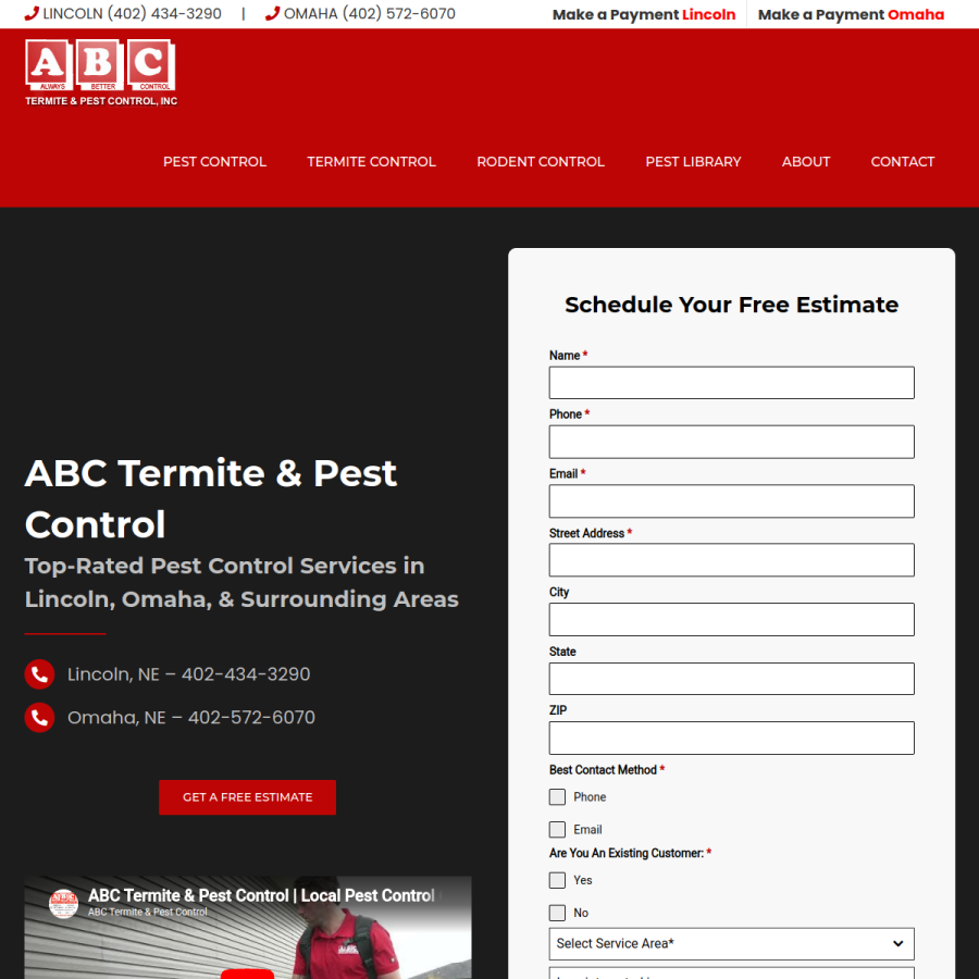 abctermite-pest.com homepage screenshot