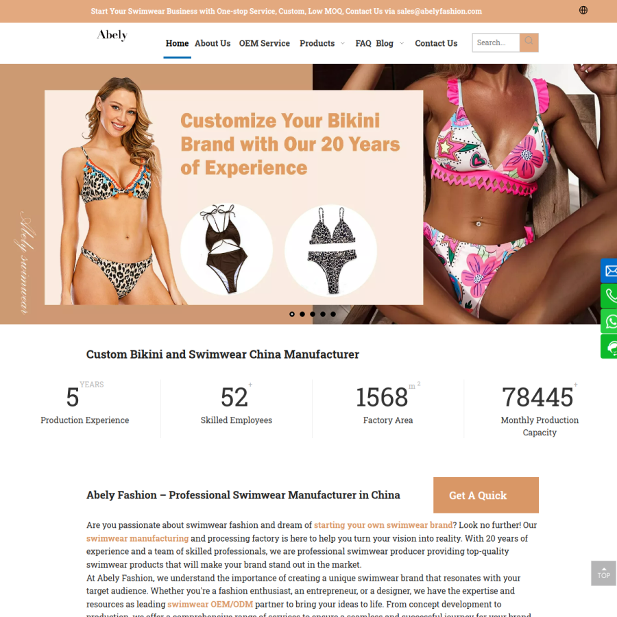 abelyfashion.com homepage screenshot