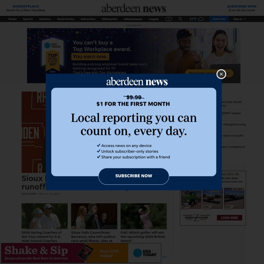 aberdeennews.com homepage screenshot