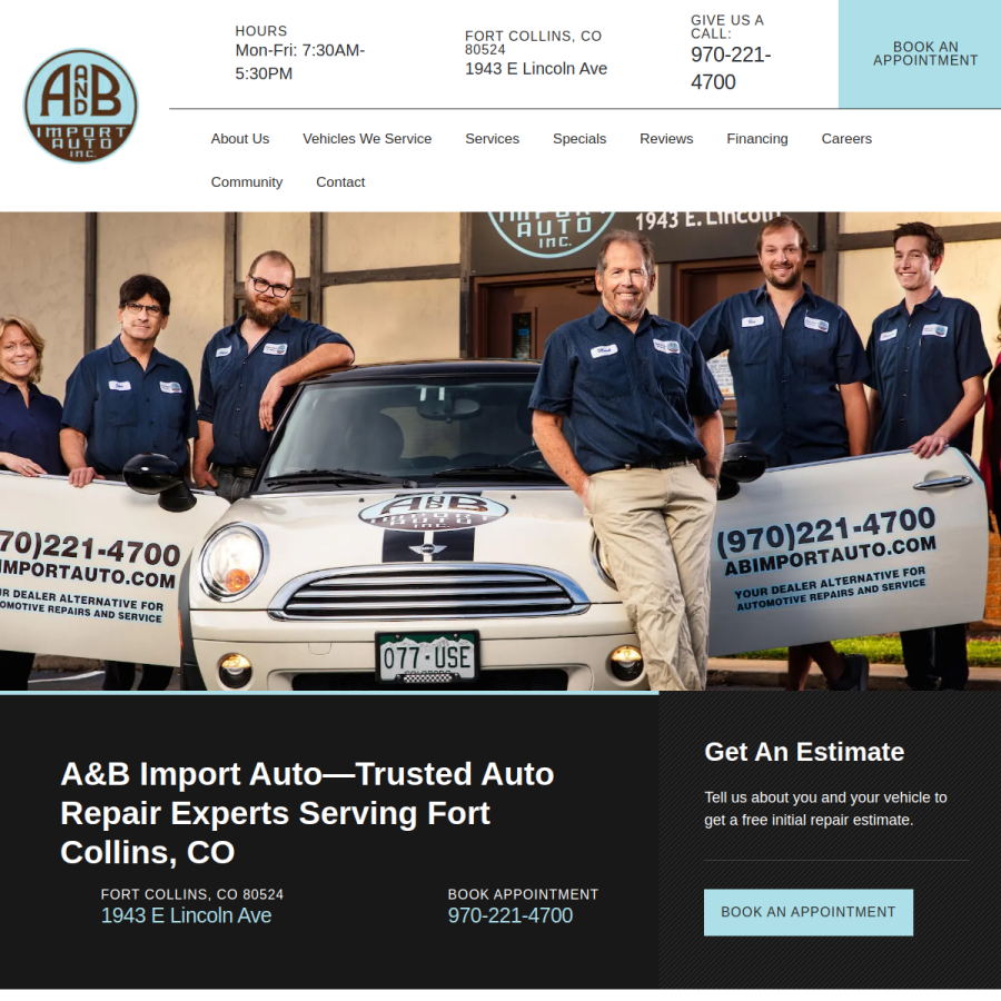 abimportauto.com homepage screenshot