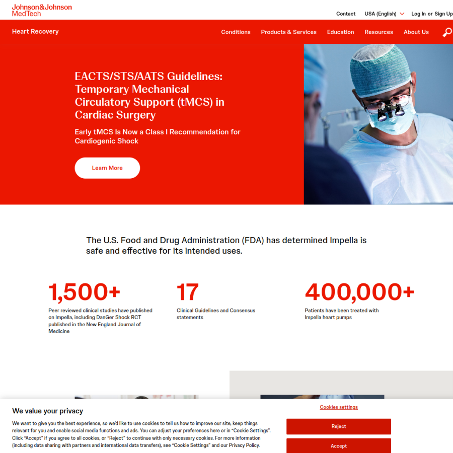 abiomed.com homepage screenshot