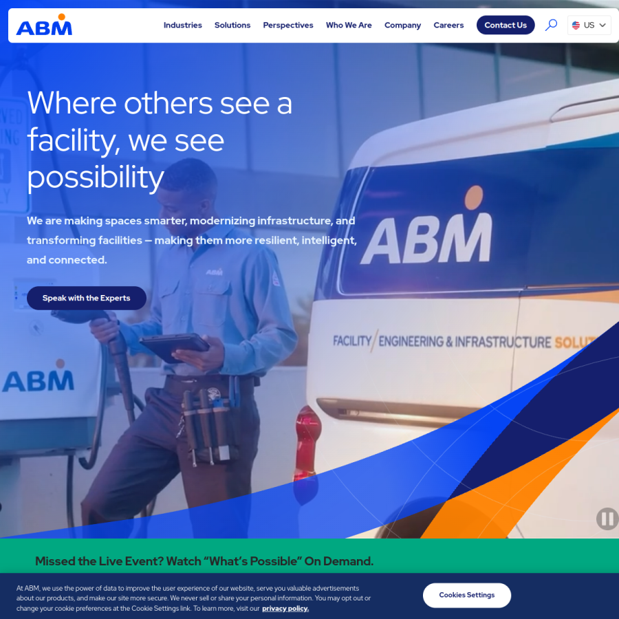 abm.com homepage screenshot