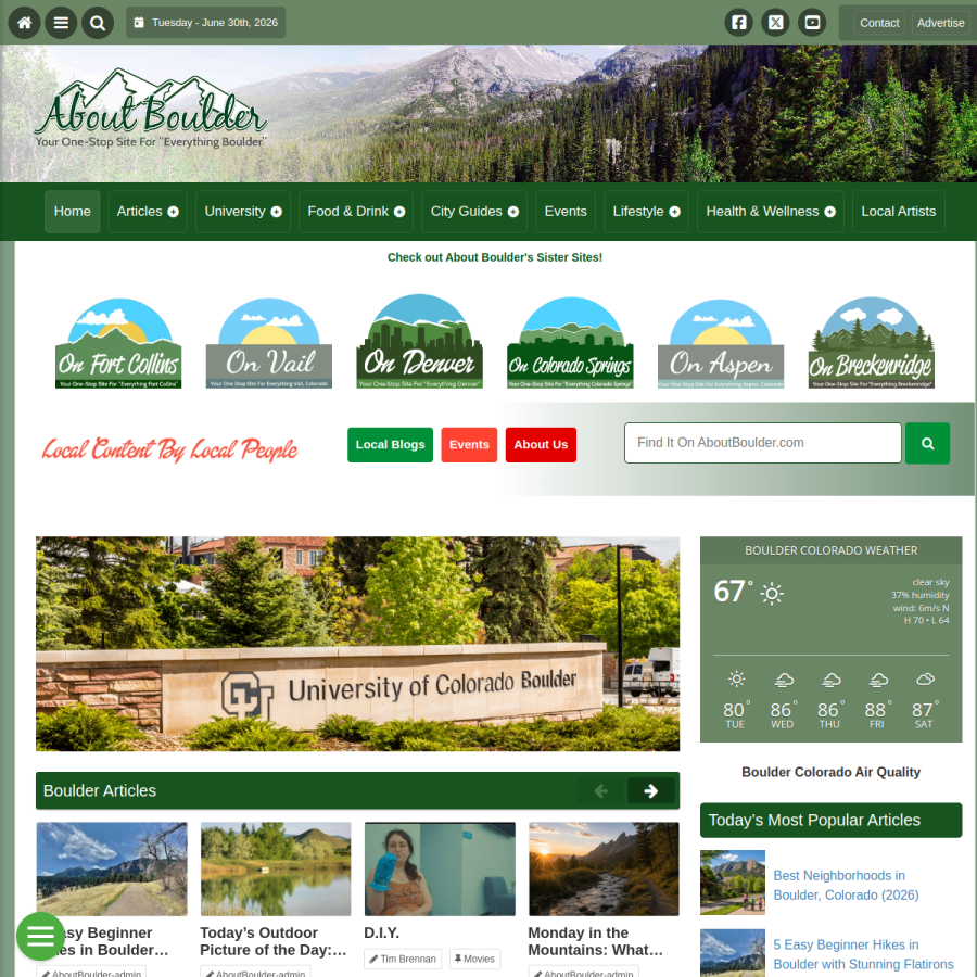 aboutboulder.com homepage screenshot