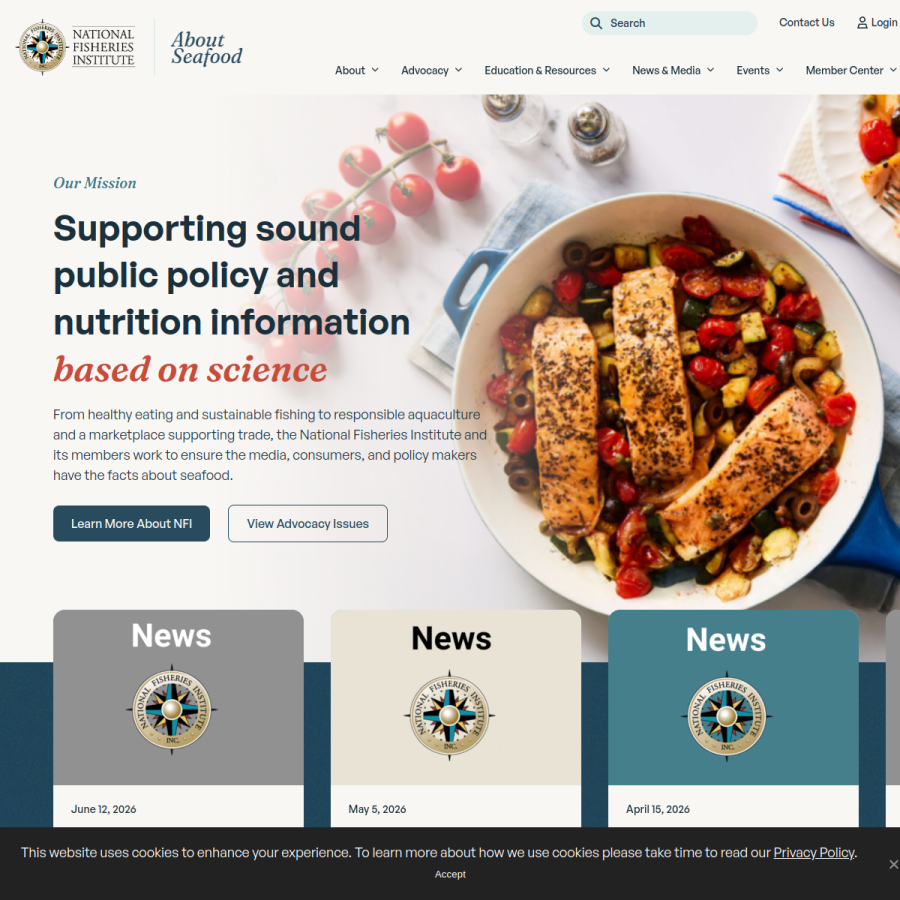 aboutseafood.com homepage screenshot
