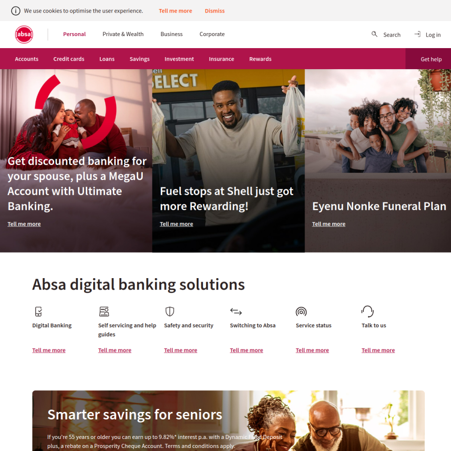 absa.co.za homepage screenshot