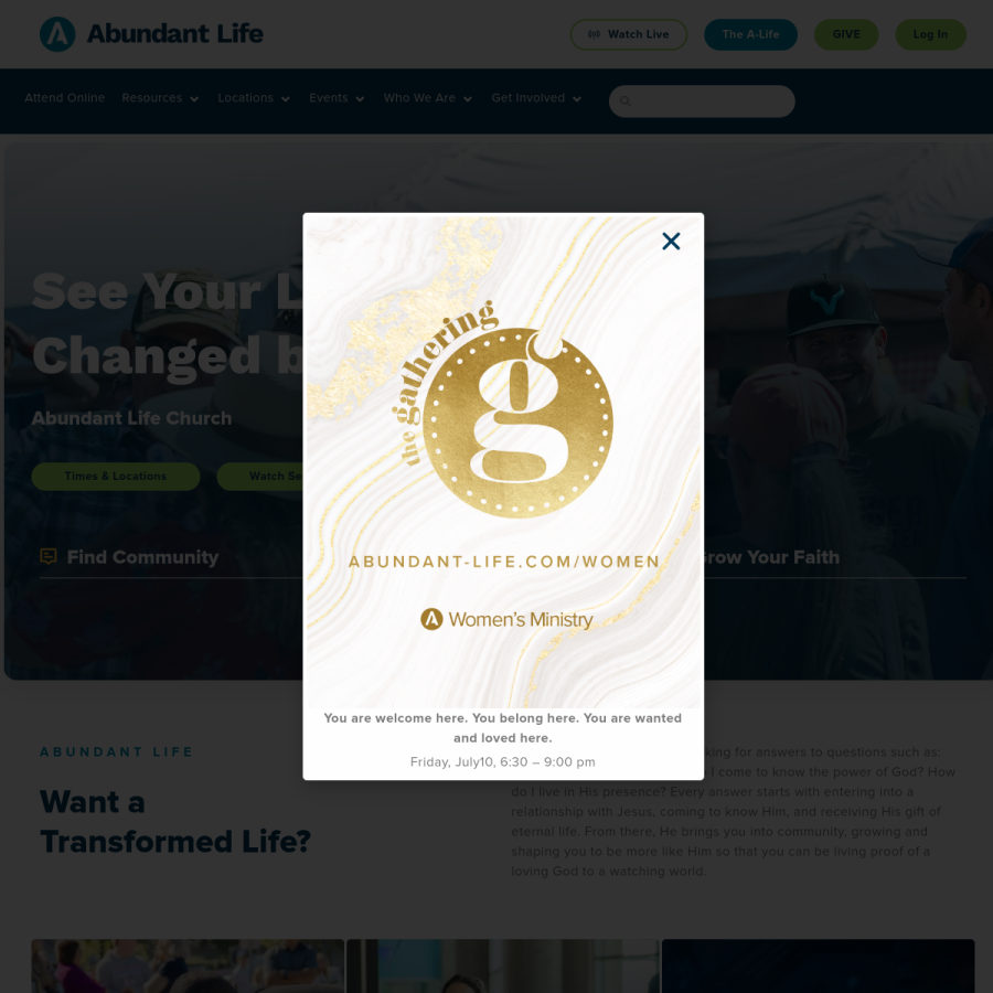 abundant-life.com homepage screenshot