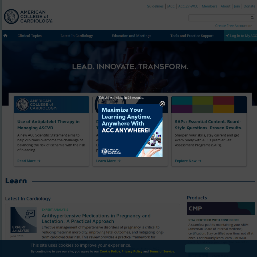 acc.org homepage screenshot