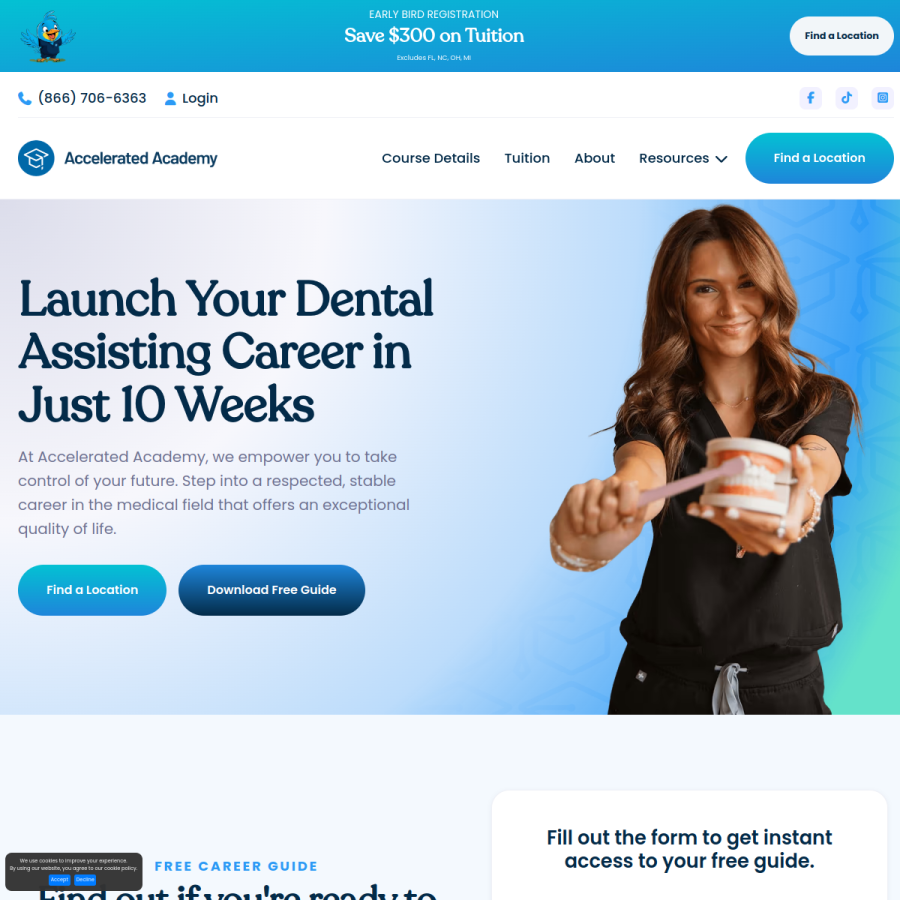 acceleratedacademy.us homepage screenshot