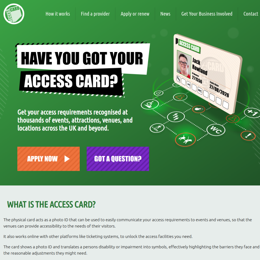 accesscard.online homepage screenshot