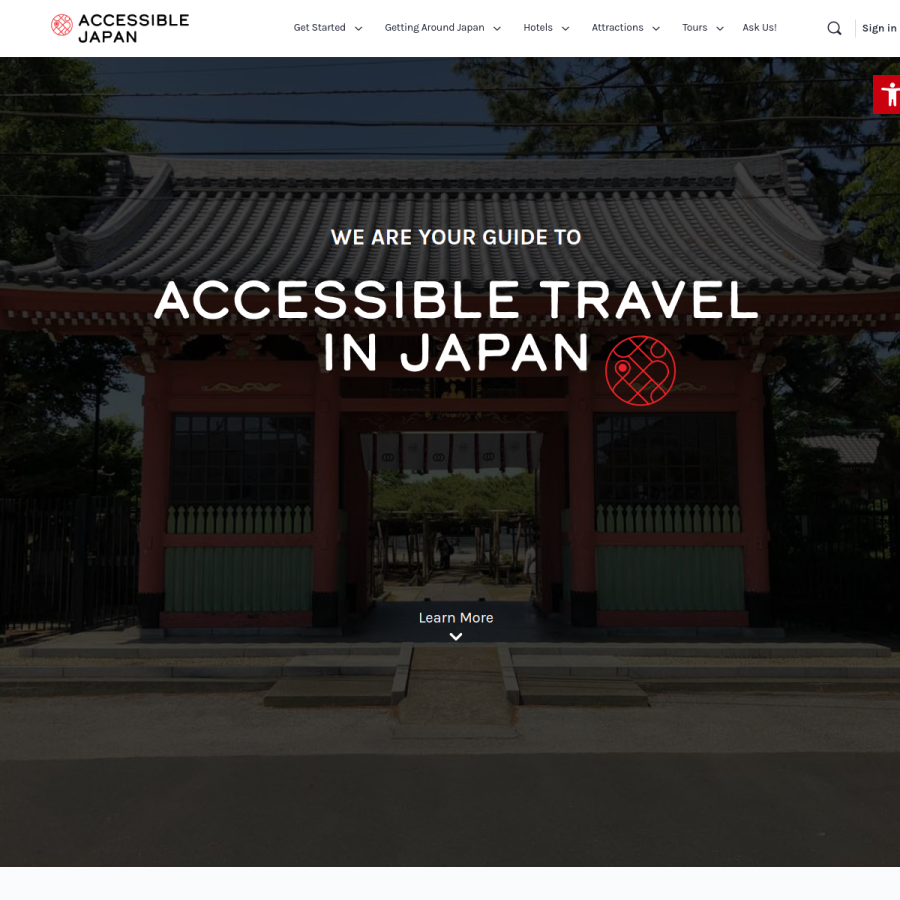 accessible-japan.com homepage screenshot