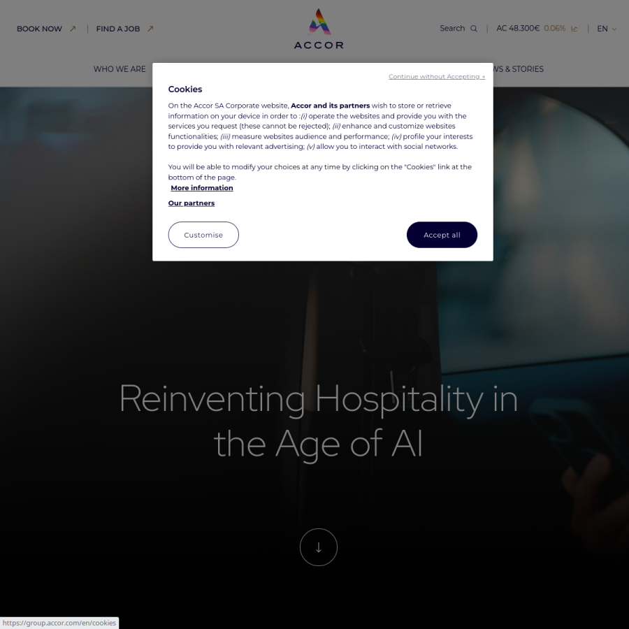 accor.com homepage screenshot