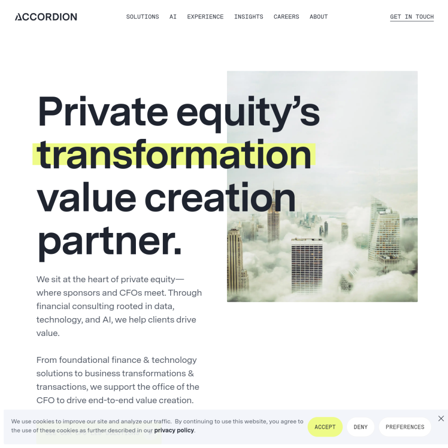 accordion.com homepage screenshot