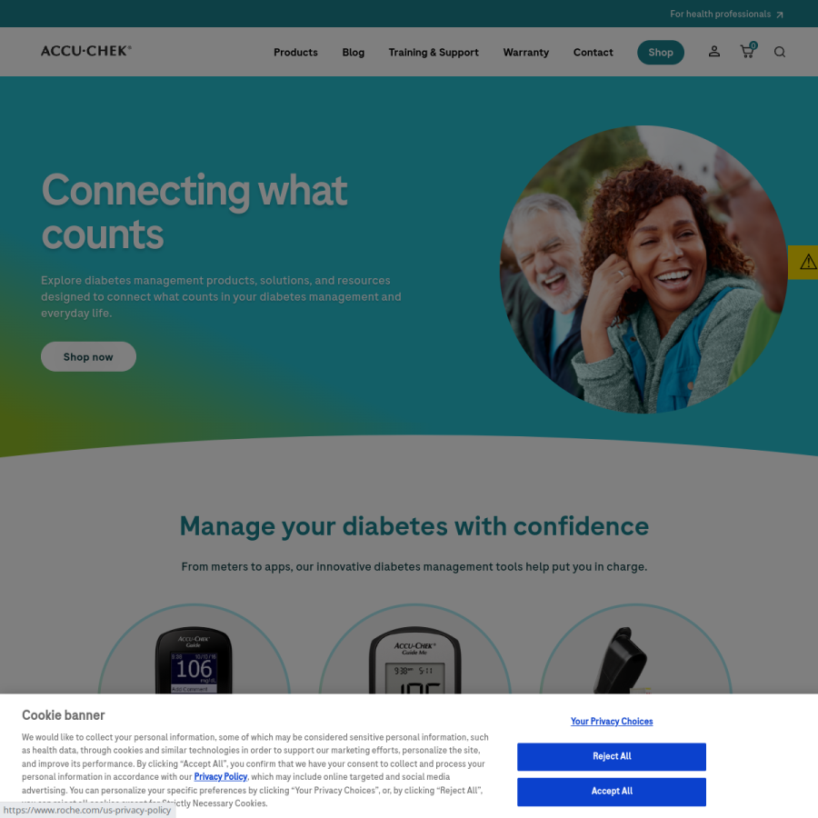 accu-chek.com homepage screenshot