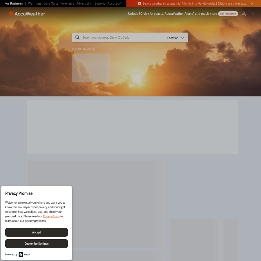 accuweather.com homepage screenshot