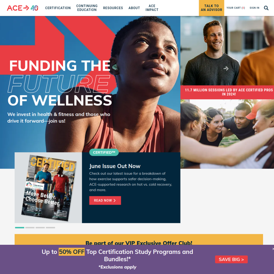 acefitness.org homepage screenshot