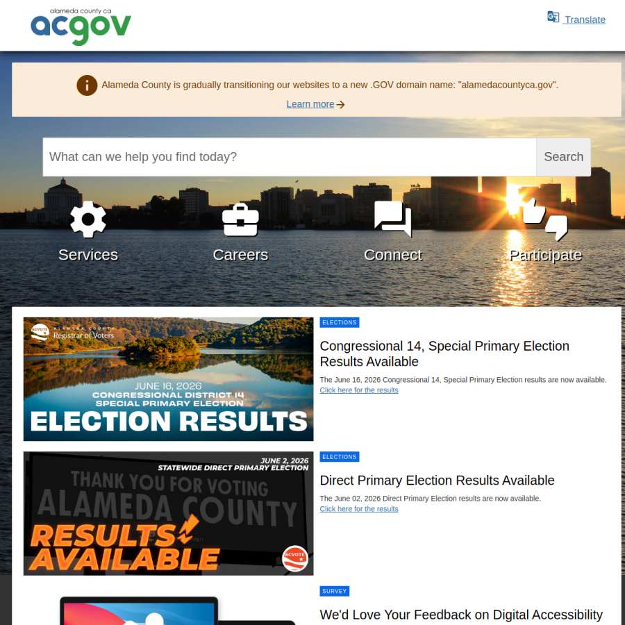 acgov.org homepage screenshot
