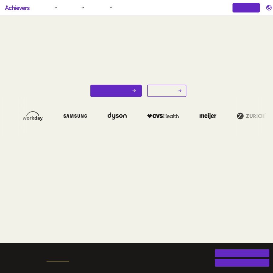achievers.com homepage screenshot