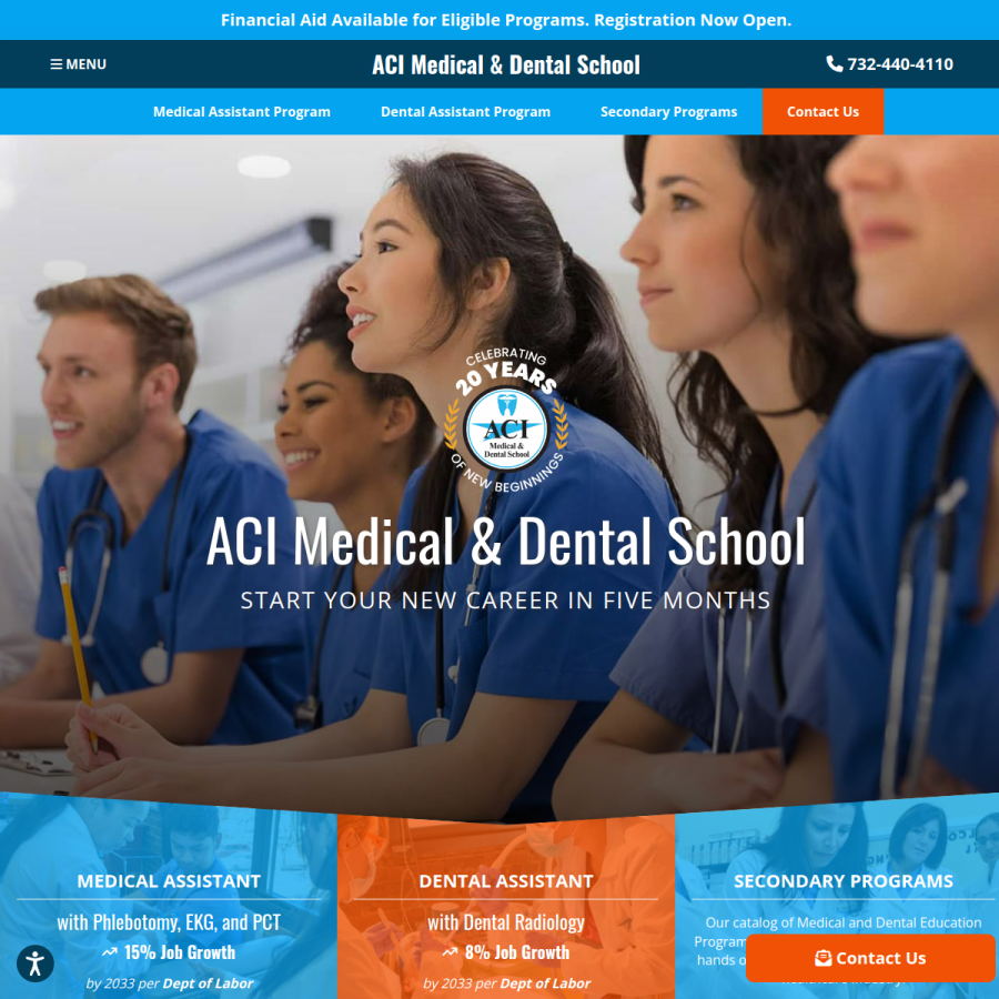 aci.edu homepage screenshot