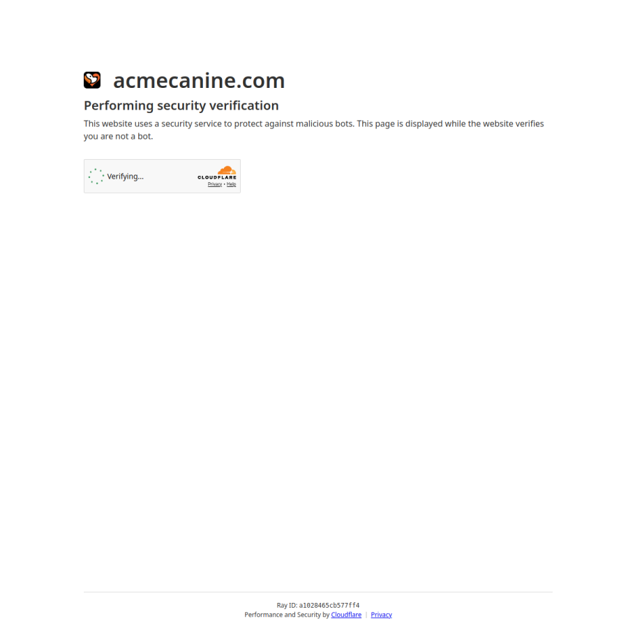 acmecanine.com homepage screenshot
