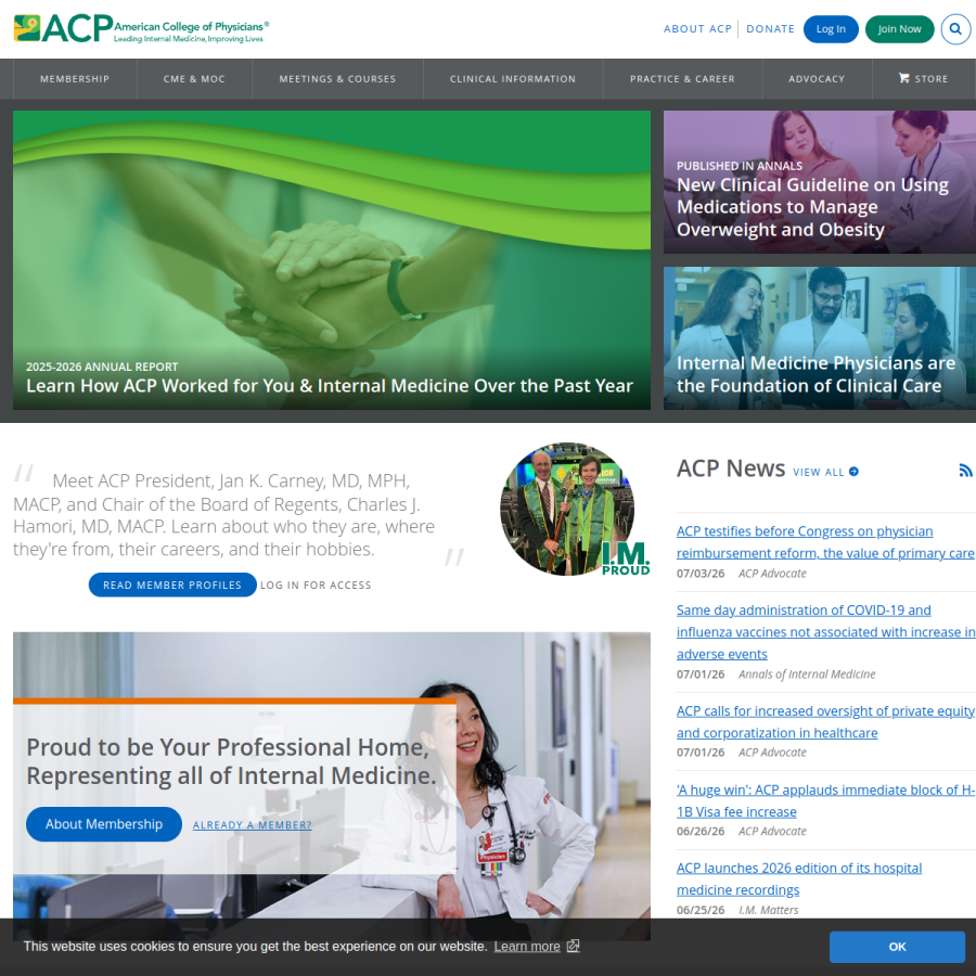 acponline.org homepage screenshot