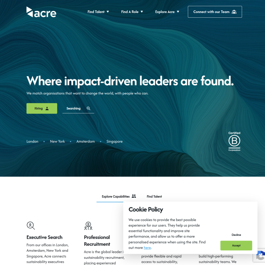 acre.com homepage screenshot