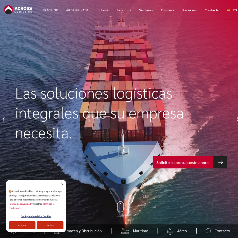 acrosslogistics.com homepage screenshot