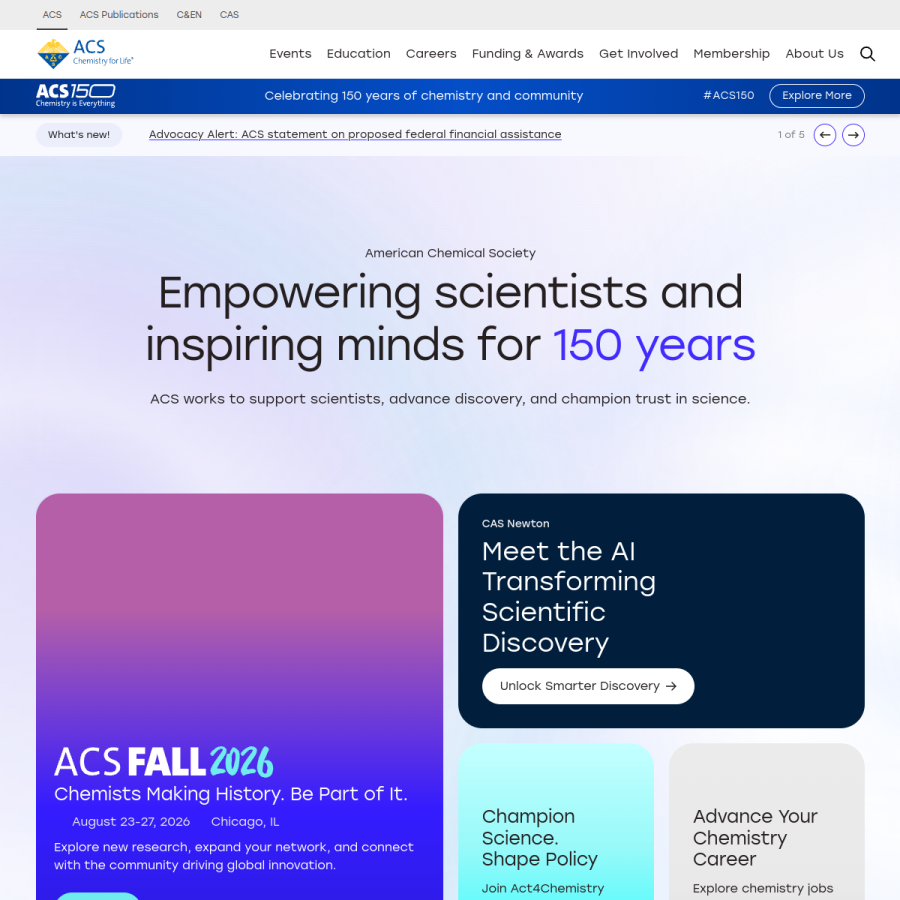 acs.org homepage screenshot