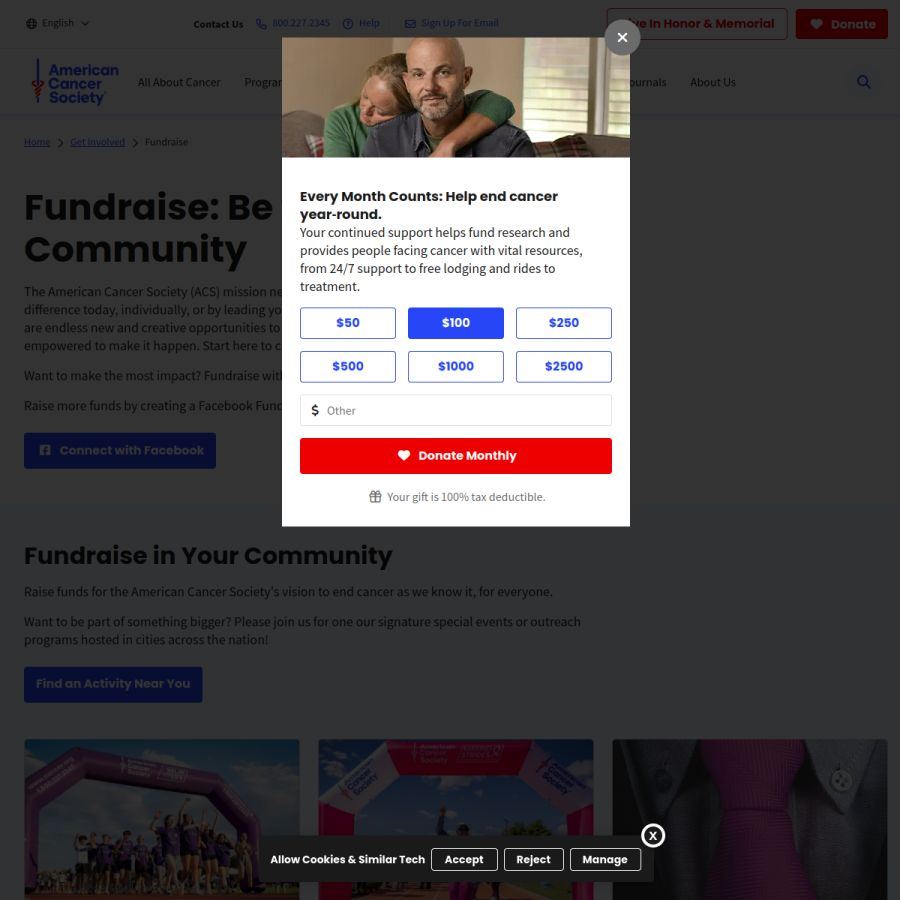 acsevents.org homepage screenshot