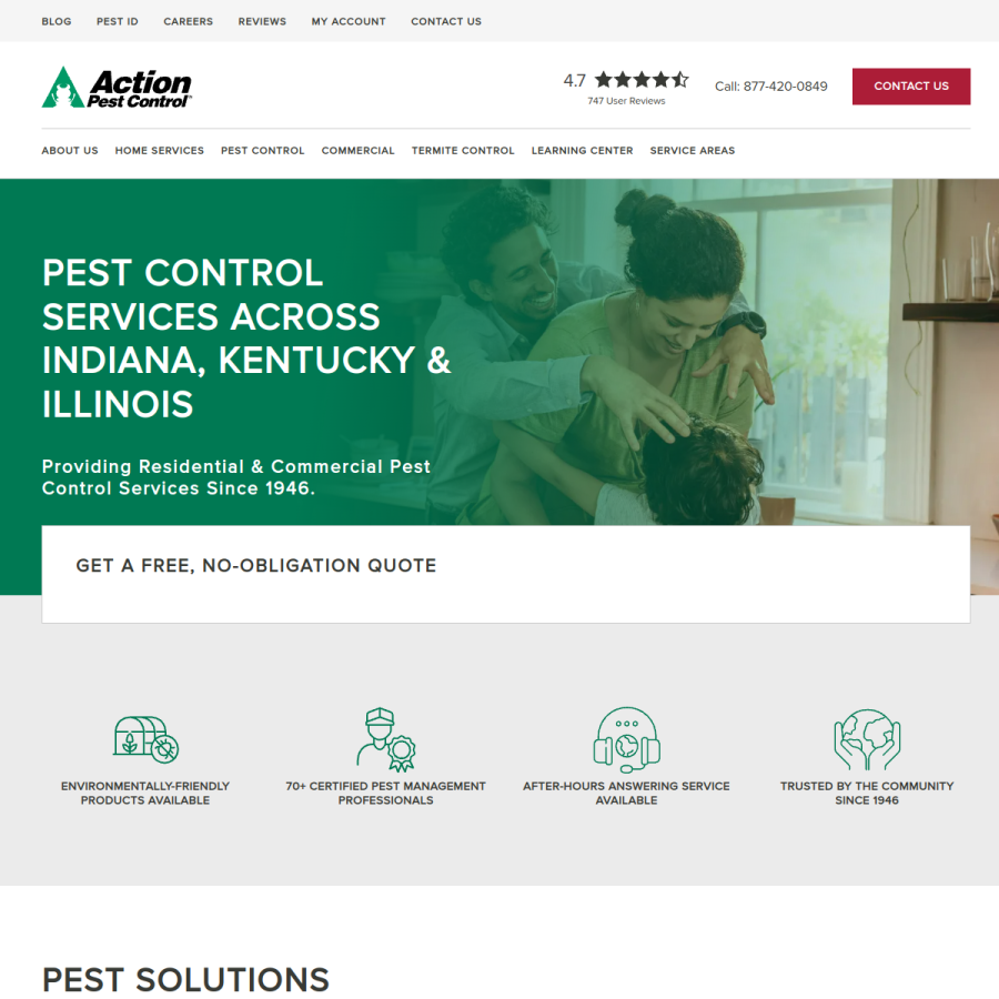 actionpest.com homepage screenshot