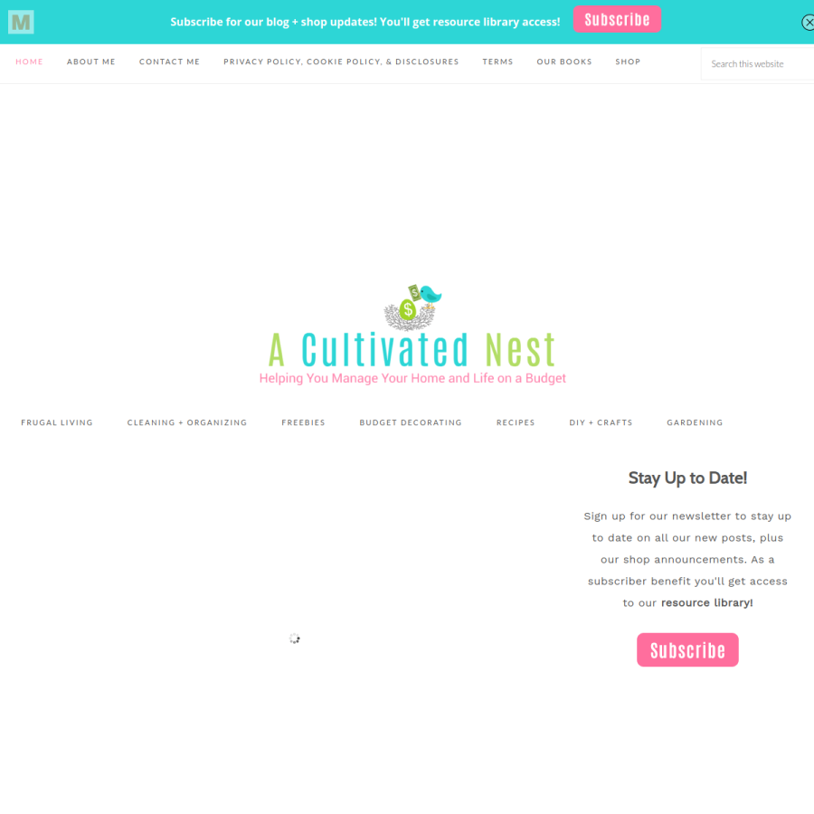 acultivatednest.com homepage screenshot