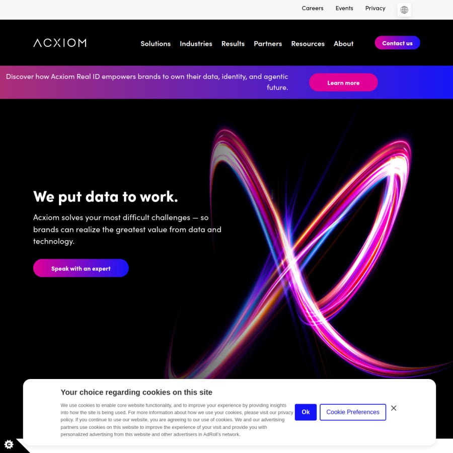 acxiom.com homepage screenshot