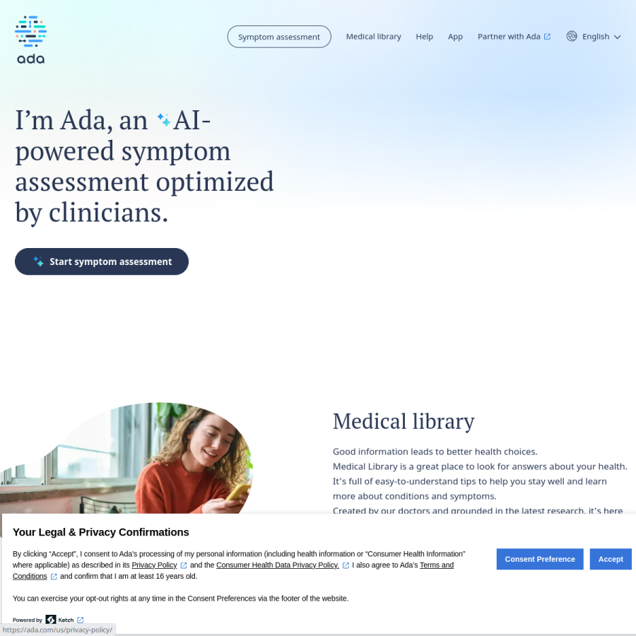 ada.com homepage screenshot